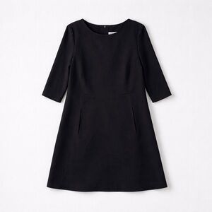 Vince Camuto Navy Blue Dress 14W Plus Size 3/4 Sleeve Pockets Knee Length